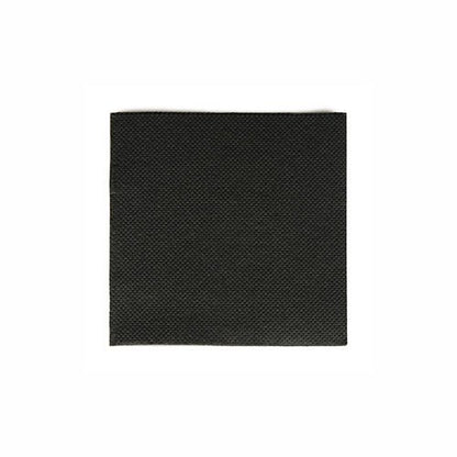 Čtvercový černý, 2-vrstvý mikroreliéfní PAPSTAR 125 „PUNTO“ ubrousek (20x20 cm) od PAPSTAR GmbH je vycentrován na jednoduchém bílém pozadí – ideální pro elegantní dekoraci stolu.