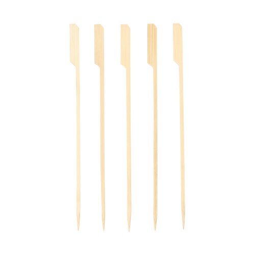 Die PAPSTAR grilovací špízy 21 cm "Golf" od PAPSTAR GmbH jsou ideální pro BBQ a grilovací párty. Každé balení obsahuje 250 špízů s plochou rukojetí a špičatým koncem, čistě uspořádané na bílém pozadí. Perfektní pro catering nebo vaši další akci.