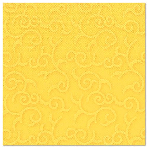 Žlutý ubrousek PAPSTAR 50 ubrousků "ROYAL Collection" 1/4-skládání 40 x 40 cm od PAPSTAR GmbH je plně pokrytý reliéfním vzorem vinné révy.