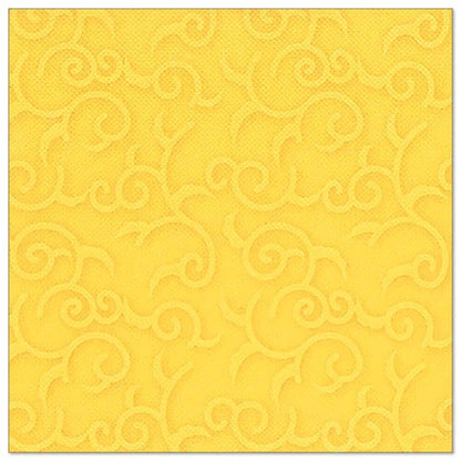 Žlutý ubrousek PAPSTAR 50 ubrousků "ROYAL Collection" 1/4-skládání 40 x 40 cm od PAPSTAR GmbH je plně pokrytý reliéfním vzorem vinné révy.