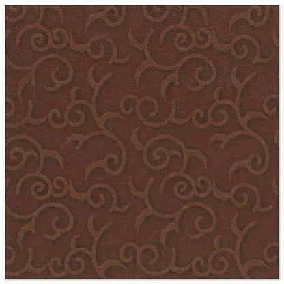 PAPSTAR 50 ubrousků "ROYAL Collection" 1/4-sklad 40 x 40 cm v hnědé barvě od PAPSTAR GmbH jsou opatřeny reliéfním vzorem úponků, který dodává strukturovaný, elegantní vzhled - ideální pro prostřený stůl.