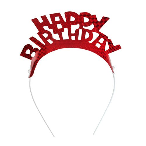 Čtyři čelenky "Metallic" barevně tříděné od PAPSTAR GmbH se vyznačují lesklými kovovými písmeny, která tvoří nápis "HAPPY BIRTHDAY" velkými písmeny – ideální pro slavnostní večírky.