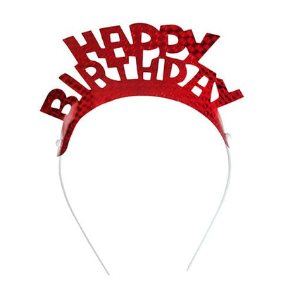Čtyři čelenky "Metallic" barevně tříděné od PAPSTAR GmbH se vyznačují lesklými kovovými písmeny, která tvoří nápis "HAPPY BIRTHDAY" velkými písmeny – ideální pro slavnostní večírky.