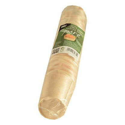 PAPSTAR GmbH 50 mís na fingerfood „pure“ kulaté ze dřeva jsou baleny v plastu, přírodní barvy a se zelenou etiketou včetně čárového kódu – ekologické, elegantní a ideální pro fingerfood.