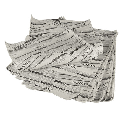 5 balicích papírů „Newsprint“ od PAPSTAR GmbH ve formátu 3 cm x 2 cm má černobílé sloupce s nápisy „NEWS“ a „JOBS“. Vyrobené z vysoce kvalitního materiálu, jsou ideální pro balení nebo zabalení.