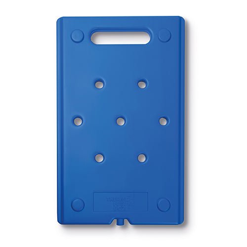 Starpak Chladicí vložka Gastro-Norm 1/1 (53 x 32,5 x 2,5 cm, modrá) je obdélníková chladicí vložka se zaoblenými rohy, osmi kruhovými otvory, horní rukojetí, hladkým povrchem a vyraženými značkami blízko spodního okraje.