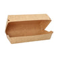 Baguetteboxy PAPSTAR "pure" z neběleného kraftového papíru jsou hnědé, obdélníkové (7,5x10,7x22 cm) a otevřeně ukazují svůj prázdný vnitřek. Boxy od PAPSTAR GmbH jsou dodávány v balení po 25 kusech - 100% Fair | Folie.