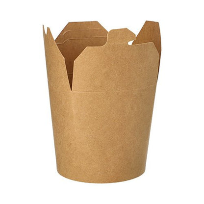 Jedna PAPSTAR 25 snack boxů, karton hranatý hnědý od PAPSTAR GmbH je vidět jako prázdná, otevřená ekologická snack box na bílém pozadí.