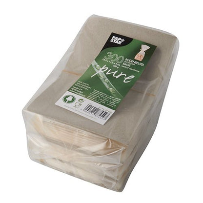 Průhledné balení s 300 kusy "pure" celofánových sáčků od PAPSTAR GmbH, biologicky odbouratelné a kompostovatelné, ideální pro udržitelné balení.