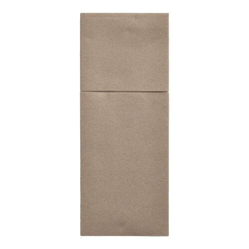 Starpak 100 kapsy na příbory, Airlaid 40 x 48 cm se záhybem na příbory, jsou hnědé, obdélníkové, podélně složené ubrousky – ideální pro stolní dekorace nebo jako stylové kapsy na příbory.