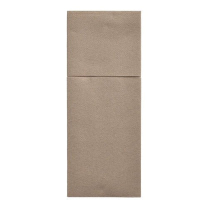 Starpak 100 kapsy na příbory, Airlaid 40 x 48 cm se záhybem na příbory, jsou hnědé, obdélníkové, podélně složené ubrousky – ideální pro stolní dekorace nebo jako stylové kapsy na příbory.