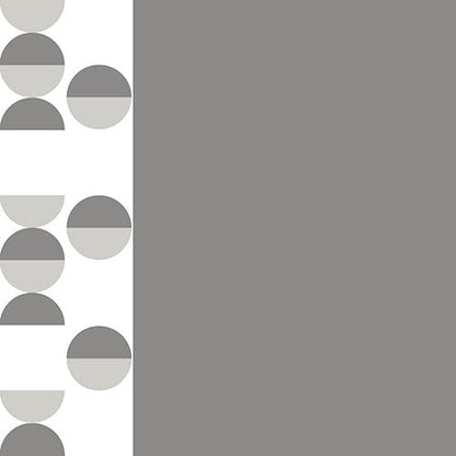 Geometrický design s velkým šedým čtvercem, bílým pruhem a opakujícími se šedo/bílými kruhy zdobí PAPSTAR 20 ubrousků (40x40 cm, 3-vrstvé, 1/4 skládání) od PAPSTAR GmbH.