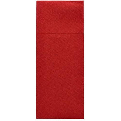 Starpak 100 kapsy na příbory jsou červené, strukturované Airlaid papírové ubrousky (40 x 33 cm) s horizontálním přehybem, perfektní pro kapsy na příbory v restauracích.