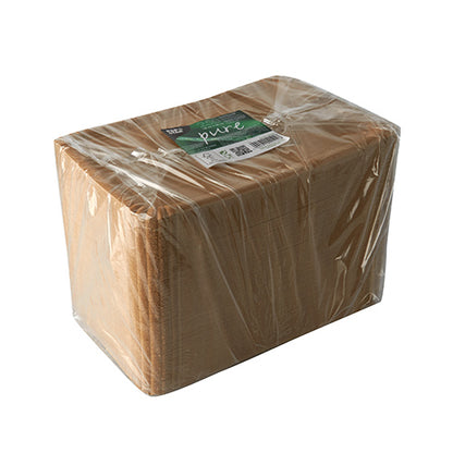 Obdélníkový stoh PAPSTAR 250 talířů, papír "pure" obdélníkový bílý od PAPSTAR GmbH, bílé papírové talíře v průhledném plastovém obalu se zeleno-bílou etiketou, vyrobené z ekologicky šetrné čerstvé vláknité desky.