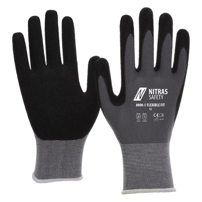 NITRAS FLEXIBLE FIT, montážní rukavice, šedá / černá