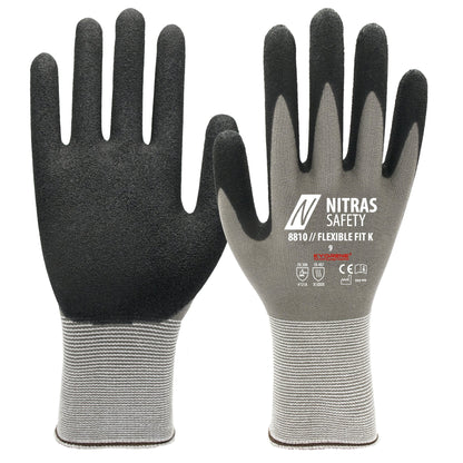NITRAS FLEXIBLE FIT K, montážní rukavice, šedá / černá
