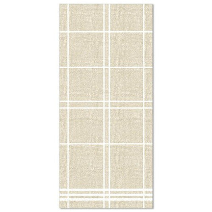 Padesát PAPSTAR ubrousků „ROYAL Collection“ 1/6-sklad 48x33 cm od PAPSTAR GmbH vyniká svým béžovo-bílým mřížkovým designem a nabízí tkaný vzhled, inspirovaný kolekcí ROYAL – ideální pro zkrášlení každého stylově prostřeného stolu.