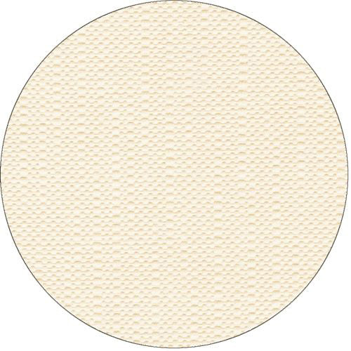 Eine runde, flache, cremefarbene Oblate mit strukturiertem Punktmuster, die den eleganten Champagnerton des Tischdecken-Tissues „ROYAL Collection“ der PAPSTAR GmbH widerspiegelt, 25 m x 1,18 m.