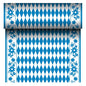 Běhoun na stůl PAPSTAR Airlaid "Bayrisch Blau" (24 m x 40 cm) od společnosti PAPSTAR GmbH je látkově podobný běhoun na stůl s modro-bílým diamantovým středem a modrým květinovým lemem. Role při odvíjení ukazuje svůj opakující se bavorský vzor.