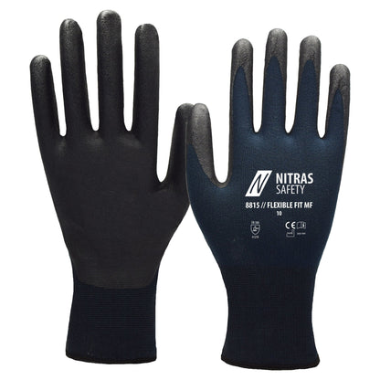 NITRAS FLEXIBLE FIT MF, montážní rukavice, tmavě modrá / černá