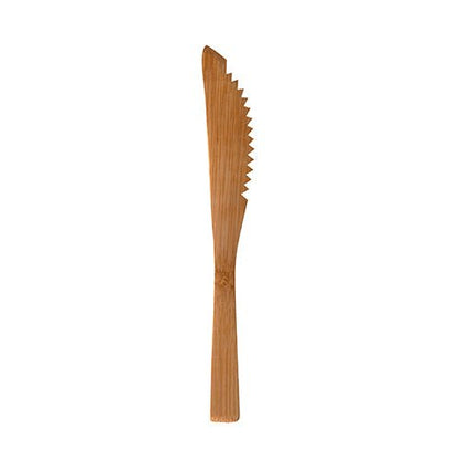 Das PAPSTAR bambusové nože "pure" (16 cm) od PAPSTAR GmbH, ekologické a stabilní, jsou zobrazeny na bílém pozadí - praktické jednorázové nože v balení po 10 kusech.