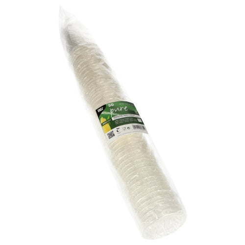 Balení s 50 kelímky na studené nápoje PAPSTAR GmbH PLA "pure", křišťálově čisté jednorázové kelímky, biologicky odbouratelné, jednotlivě a průhledně zabalené - ideální pro studené nápoje.