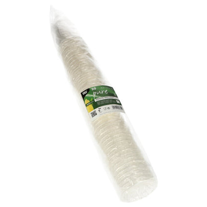 Balení s 50 kelímky na studené nápoje PAPSTAR GmbH PLA "pure", křišťálově čisté jednorázové kelímky, biologicky odbouratelné, jednotlivě a průhledně zabalené - ideální pro studené nápoje.