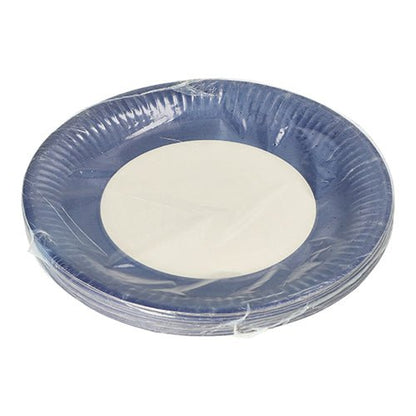 Balení PAPSTAR 20 talířů, papírové kulaté Ø 23 cm od PAPSTAR GmbH je prezentováno v průhledném plastovém obalu před jednoduchým bílým pozadím – ideální pro akce.