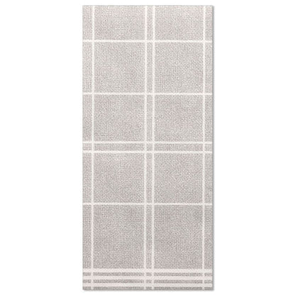 Padesát PAPSTAR ubrousků „ROYAL Collection“ 1/6-sklad 48x33 cm „Kitchen Craft“ má stylový obdélníkový šedý design s bílým mřížkovým vzorem a lemovanými okraji – perfektní pro vylepšení vaší stolní dekorace.