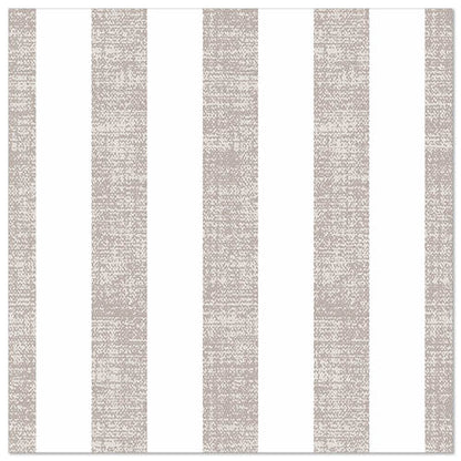 Čtvercový vzor s střídajícími se vertikálními, strukturovanými světle šedými a jednobarevnými bílými pruhy, inspirovaný 50 ubrousky "ROYAL Collection" 1/4-sklad 40 x 40 cm šedé barvy od PAPSTAR GmbH.