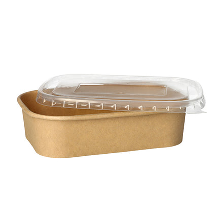 PAPSTAR GmbH 25 obalových kelímků z hnědé, obdélníkové lepenky s průhledným víčkem jsou ekologická balicí řešení a ideálně se hodí pro udržitelný použití.