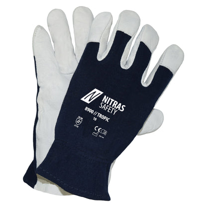 NITRAS TROPIC, rukavice pro mechaniky, šedá / tmavě modrá