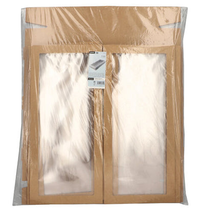 Sada 10 Starpak přepravních a cateringových krabic z hnědé lepenky s oddělenými víky a PET průhledy je bezpečně zabalena pro bezpečnou prezentaci a ochranu.