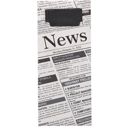 Vedle složeného novinového vydání s datem pondělí 21. února 2022, s nabídkami pracovních míst a malými inzeráty, leží 520 kapes na příbory (20 x 8,5 cm) od PAPSTAR GmbH s odpovídajícími 2vrstvými ubrousky ve formátu 33 x 33 cm.