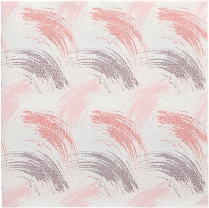Strukturovaný podklad s opakujícími se tahy štětcem v bordeaux, růžové a mauve na bílé, inspirovaný elegancí 50 ubrousků "ROYAL Collection" 1/4-sklad 40 x 40 cm bordeaux od PAPSTAR GmbH.