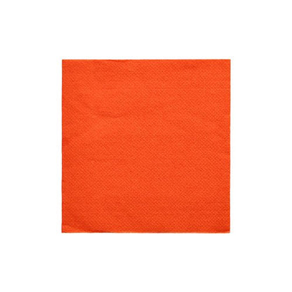 Jedna PAPSTAR ubrousek z kolekce DAILY v nektarinově oranžové (24x24 cm, 1/4-sklad) je zobrazen na bílém pozadí. Čtvercový ubrousek má jemnou strukturu a je dodáván v balení po 20 kusech.
