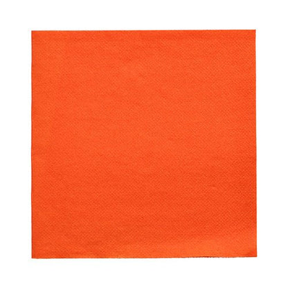Na bílém podkladu je vyobrazen jednoduchý oranžový PAPSTAR 20 ubrousků „DAILY Collection“ ubrousek (1/4-skládání, 32x32 cm) od PAPSTAR GmbH, jehož povrch je hladký a bez značení.