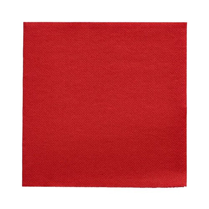 Na bílém pozadí leží červený ubrousek od PAPSTAR GmbH z DAILY Collection (32x32 cm, 1/4-složené) s lehce strukturovaným povrchem – ideální pro stylovou stolní dekoraci.