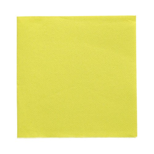 20 ubrousků „DAILY Collection“ (1/4-skládání, 32x32 cm) od PAPSTAR GmbH ve žluté barvě se prezentují na bílém podkladu – ideální pro přidání barvy vaší stolní dekoraci.