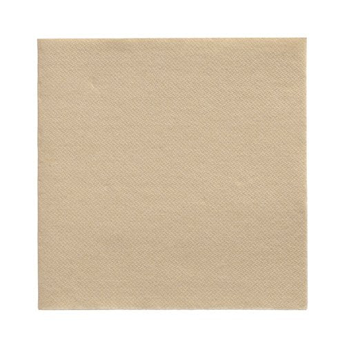 Jeden béžový PAPSTAR 20 ubrousků "DAILY Collection" ubrousek (32x32 cm, 1/4-skládání) od PAPSTAR GmbH je vyobrazen na bílém pozadí, ideální pro elegantní ubrousky nebo jednoduchou stolní dekoraci.