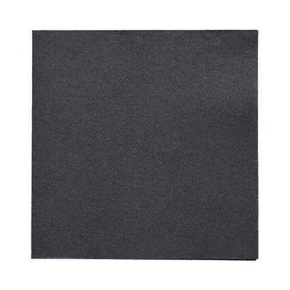 Jeden černý ubrousek 32x32 cm z DAILY Collection od PAPSTAR GmbH, 1/4-skládání, na bílém podkladu – ideální pro stylovou, moderní stolní dekoraci.