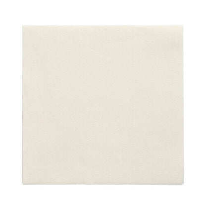 Jednotlivý čtvercový PAPSTAR 150 ubrousků „DAILY Collection“ 1/4-skládání ubrousek (32 cm x 32 cm) od PAPSTAR GmbH je nerozložený na bílém pozadí a ukazuje svou jednoduchou bílou barvu a jemnou povrchovou strukturu.