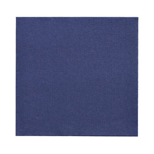 Zobrazeny jsou jednoduché, tmavě modré PAPSTAR 150 ubrousků "DAILY Collection" 1/4-skládání 32x32 cm od PAPSTAR GmbH na bílém podkladu.