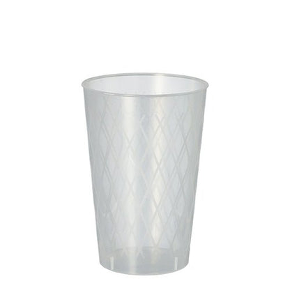 Starpak 40 znovupoužitelné sklenice na jablečný mošt (0,25 l, Ø 7 cm, 10,5 cm) jsou nerozbitné plastové poháry s decentním diamantovým vzorem – perfektní pro jablečný mošt a jako udržitelná možnost ve smršťovací fólii (40 kusů).