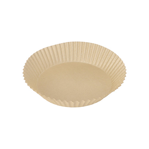 Auf weißem Untergrund ist ein einzelnes, leeres PAPSTAR 100 Backpapiere für Heißluftfritteusen (4,5 cm hoch) der PAPSTAR GmbH aus hitzebeständigem Papier mit gewellten Seiten abgebildet.