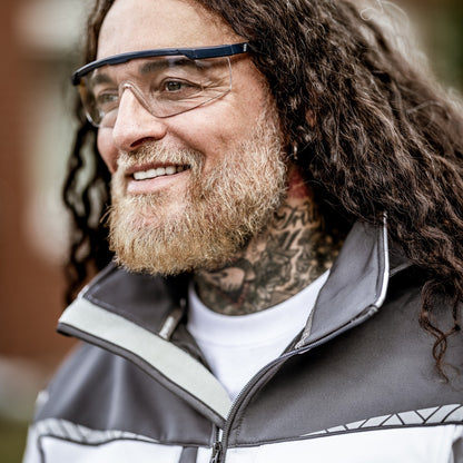 NITRAS VISION PROTECT BASIC, boční skla, transparentní / tmavě modrá, EN 166 plast | Balení (12 kusů)