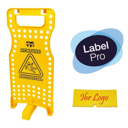 Numatická výstražná značka "W1" se závorkami, žlutá | Balení (1 kus)