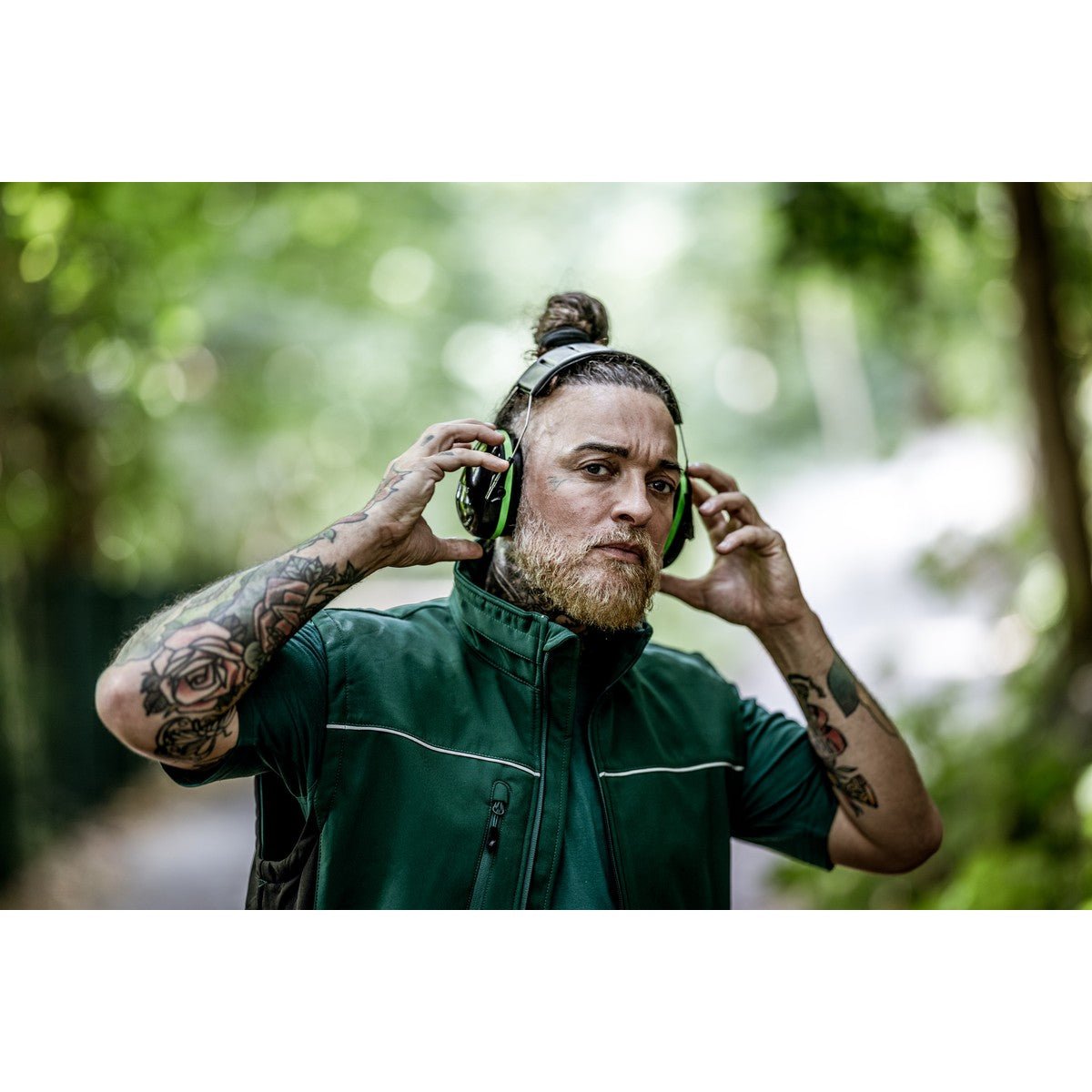 NITRAS MUTE DEFENDER PRO, chrániče sluchu, černá / zelená, EN 352-1 plast | Balení (1 kus)