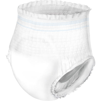 ABENA Pants XS1, Premium | Balení (24 kusů) od Abena Re-Seller GmbH je jednorázová kalhotka pro dospělé s elastickým pasem a světle modrými liniemi, vyvinutá pro optimální péči o inkontinenci. Zobrazeno na jednobarevném pozadí.