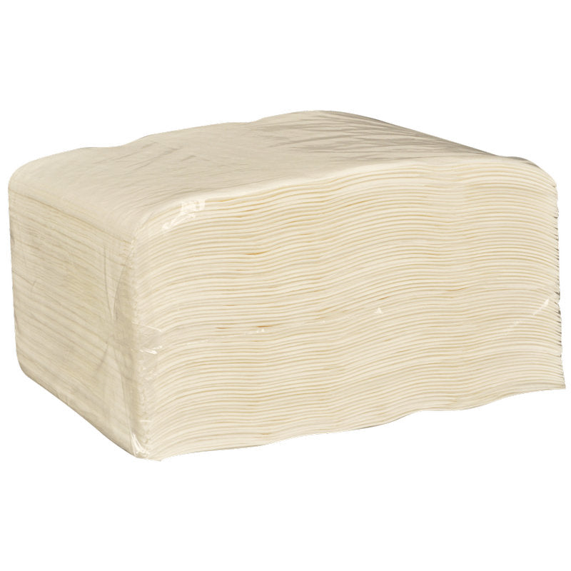 Eine große Packung Abena Re-Seller GmbH Einmal-Waschlappen, Papier 6-lagig, 19x26 cm, Weiß (120 Paar), gefaltet und in Klarsichtfolie verpackt - ideal für den Einsatz in Pflegeeinrichtungen.